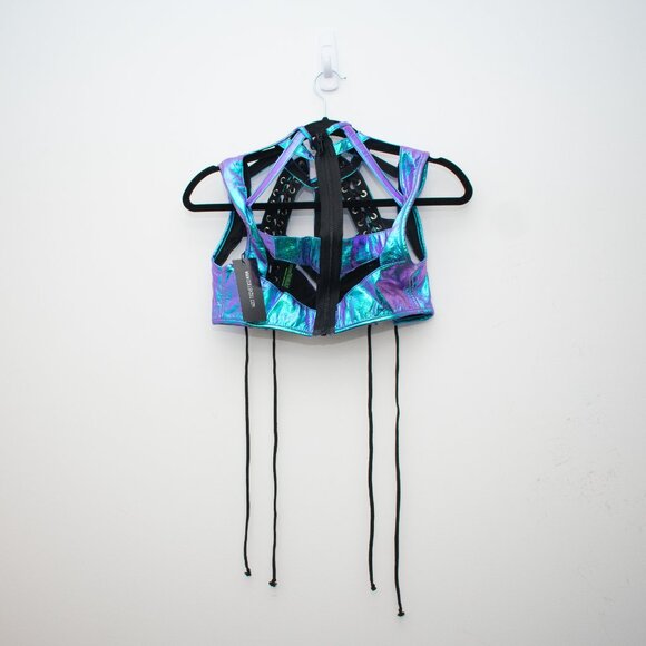 NWT Dollskill Clubexx Rude Awakening Harness Bra/Rave/Festival Top Size Small - Picture 4 of 6